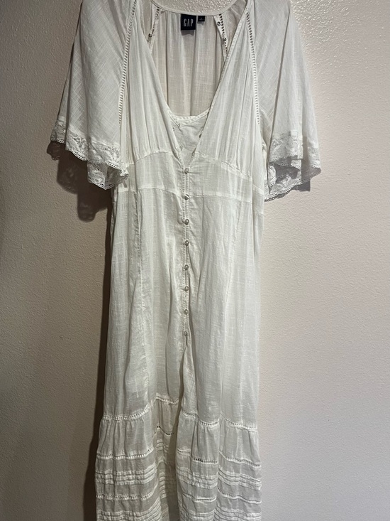 GAP Dresses & Skirts - GAP white Button-Front Boho Maxi Dress
